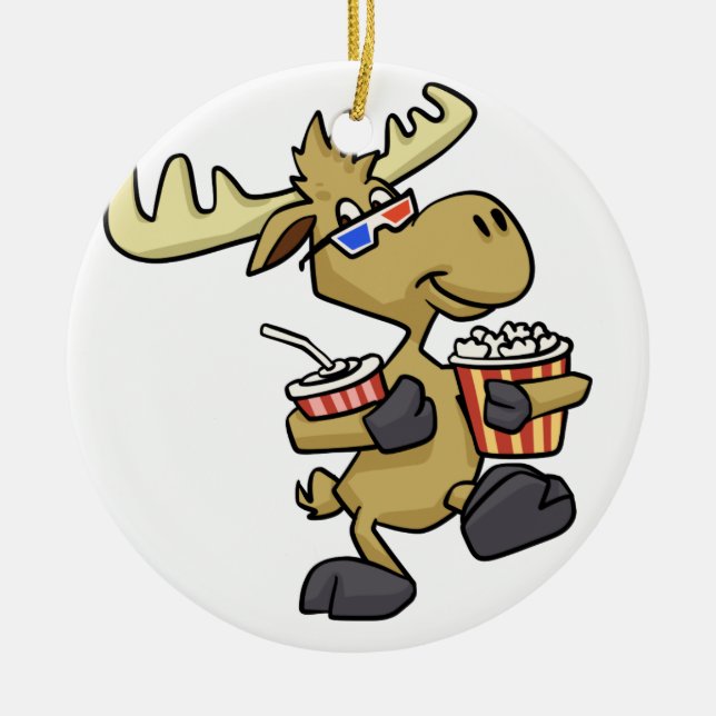 Niedliche 3D-Brille | Hintergrundfarbe auswählen Keramik Ornament (Vorne)