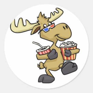 Niedliche 3D-Brille   Hintergrundfarbe auswählen Runder Aufkleber