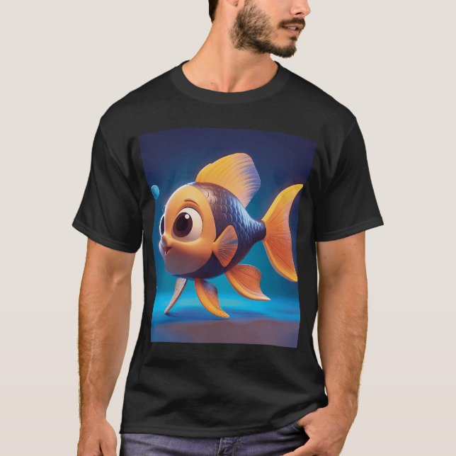 Niedliche 3D-Fisch-Spaß 2 T-Shirt (Vorderseite)