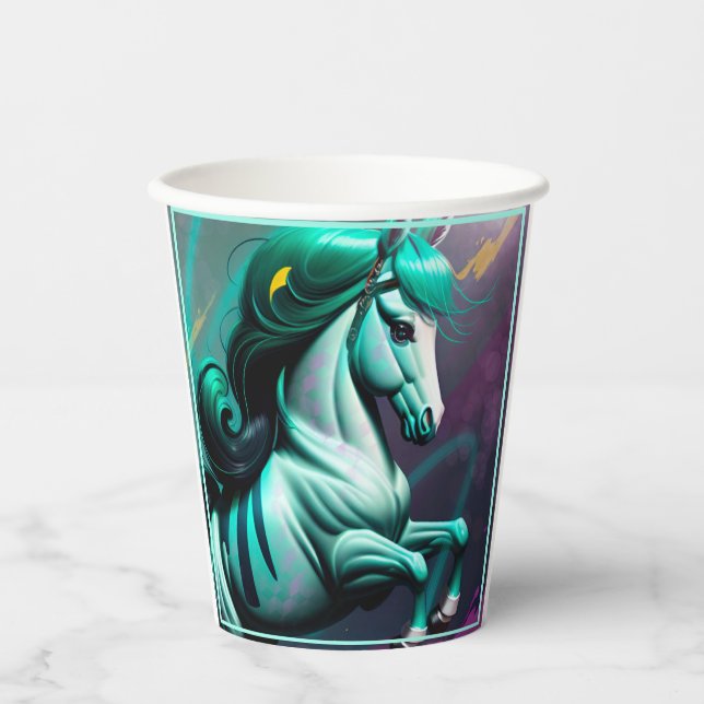 Niedliche 3D Spirit Pony 24 Paper Cups Pappbecher (Vorderseite)