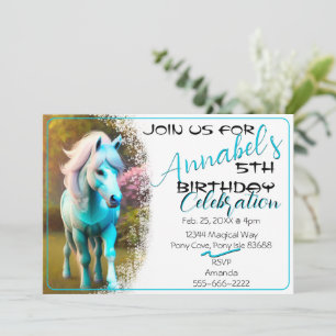 Niedliche 3D-Spirit Pony 25 Geburtstagseinladung Einladung