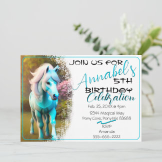 Niedliche 3D-Spirit Pony 25 Geburtstagseinladung Einladung
