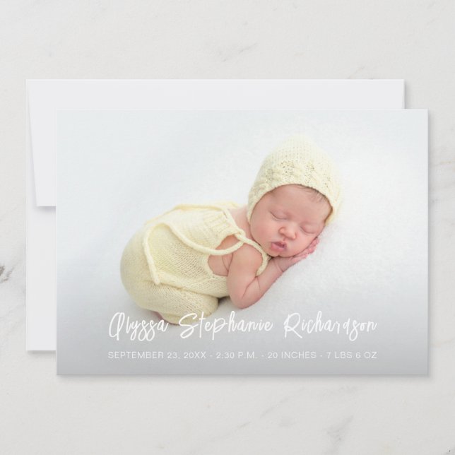 Niedliche 4 Multi-Foto-Kinderankündigung Einladung (Vorderseite)