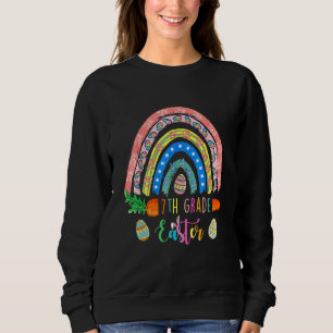 Niedliche 7. Klasse Bunnies Eggs Boho Rainbow Happ Sweatshirt