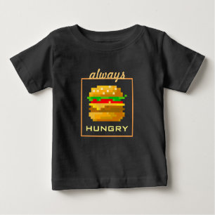 Niedliche 8-Bit Burger-Farbe Schnelle Lebensmittel Baby T-shirt