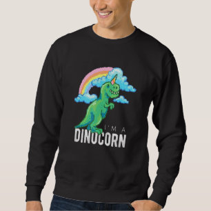 Niedliche 8-Bit Dinocorn Dinosaurier Unicorn Paleo Sweatshirt