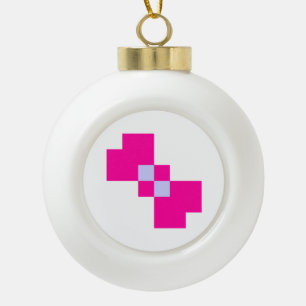Niedliche 8-Bit-Pixelanzeige Keramik Kugel-Ornament