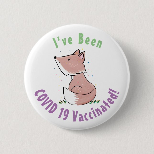 Niedliche Abbildung des Babyfuchs Cartoon Button (Vorderseite)