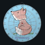 Niedliche Abbildung des Babyfuchs Cartoon Dartscheibe<br><div class="desc">Unser niedlicher brauner Fuchs ist glücklich und macht Spaß. Gezeichnet in skurrilen Aquarell-Stil für glückliche Tage!</div>
