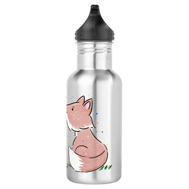 Niedliche Abbildung des Babyfuchs Cartoon Edelstahlflasche (Rechts)