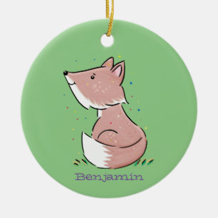 Niedliche Abbildung des Babyfuchs Cartoon Keramik Ornament