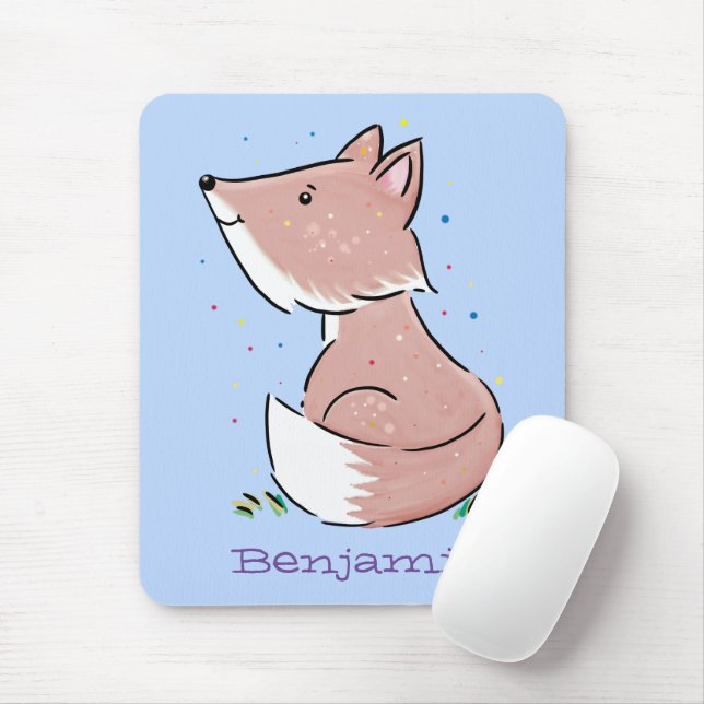 Niedliche Abbildung des Babyfuchs Cartoon Mousepad (Mit Mouse)