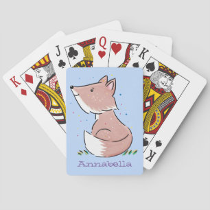 Niedliche Abbildung des Babyfuchs Cartoon Spielkarten