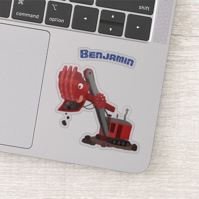 Niedliche Abbildung des Cartoon mit rotem Dampf Aufkleber (Detail)