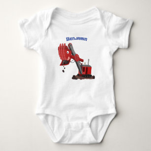 Niedliche Abbildung des Cartoon mit rotem Dampf Baby Strampler