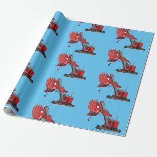 Niedliche Abbildung des Cartoon mit rotem Dampf Geschenkpapier