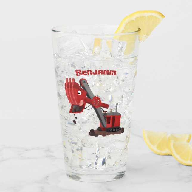 Niedliche Abbildung des Cartoon mit rotem Dampf Glas (Rückseite Ice)