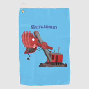 Niedliche Abbildung des Cartoon mit rotem Dampf Golfhandtuch
