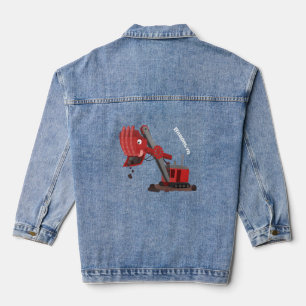 Niedliche Abbildung des Cartoon mit rotem Dampf Jeansjacke
