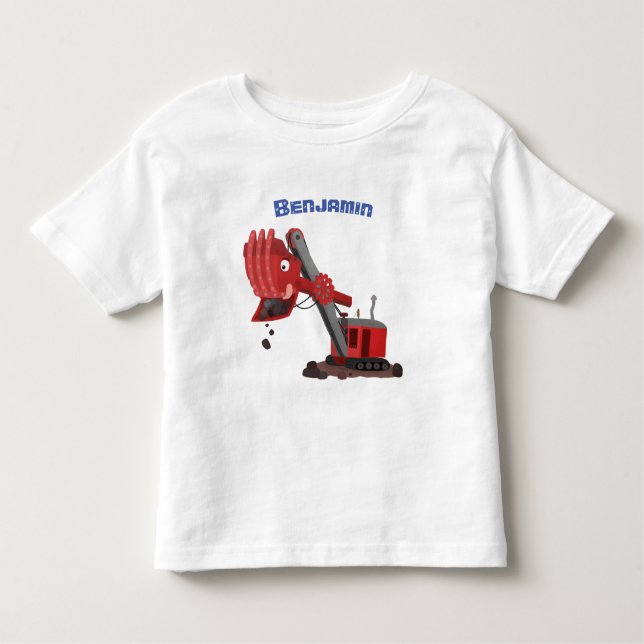 Niedliche Abbildung des Cartoon mit rotem Dampf Kleinkind T-shirt (Vorderseite)