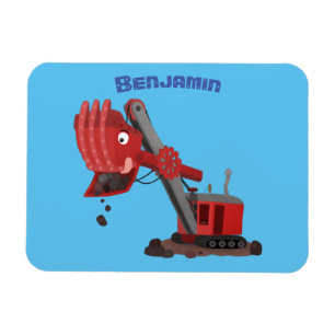 Niedliche Abbildung des Cartoon mit rotem Dampf Magnet