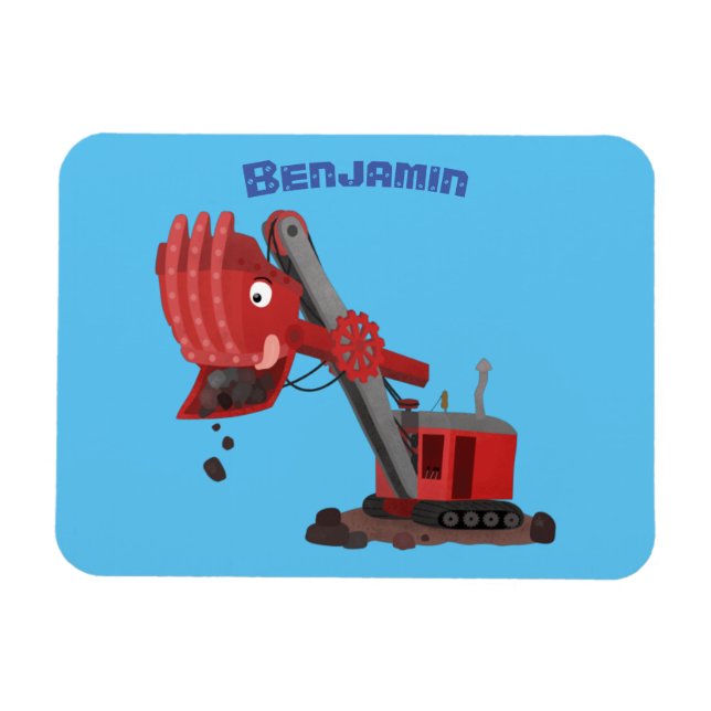 Niedliche Abbildung des Cartoon mit rotem Dampf Magnet (Horizontal)