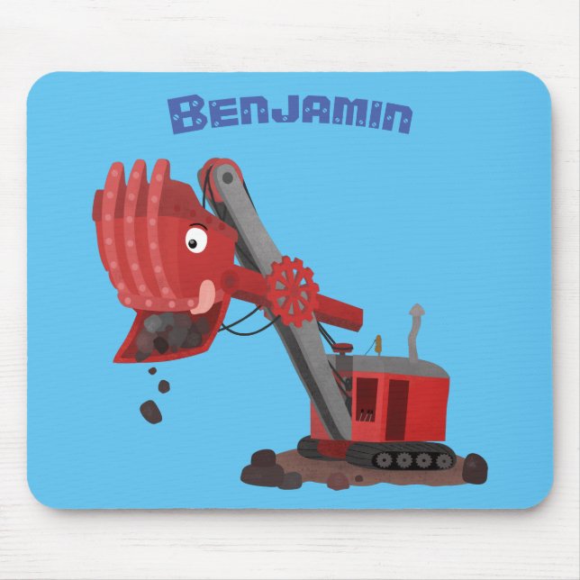 Niedliche Abbildung des Cartoon mit rotem Dampf Mousepad (Vorne)