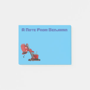 Niedliche Abbildung des Cartoon mit rotem Dampf Post-it Klebezettel