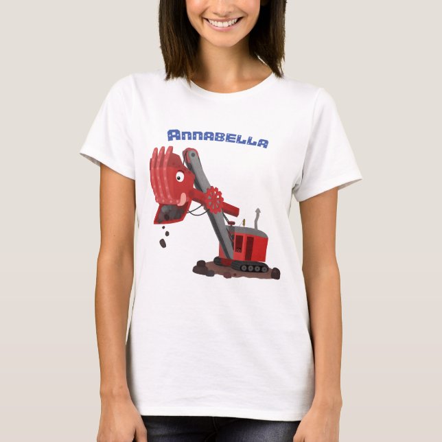 Niedliche Abbildung des Cartoon mit rotem Dampf T-Shirt (Vorderseite)