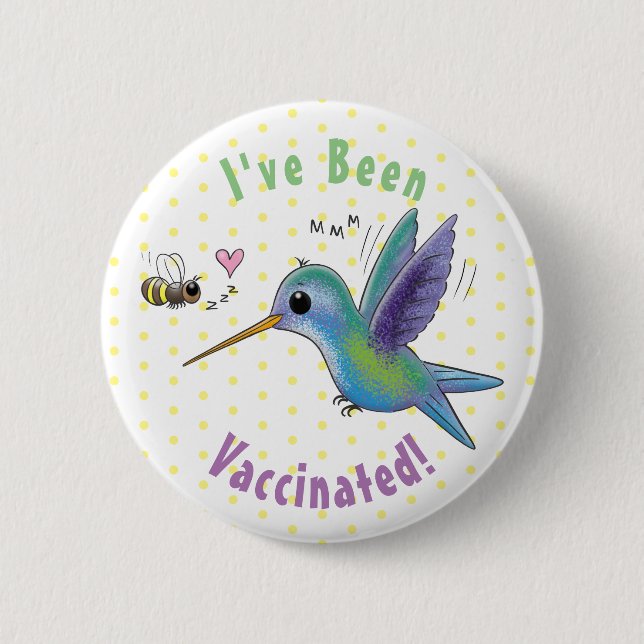 Niedliche Abbildung des Cartoon von Hummingbird Button (Vorderseite)
