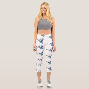 Niedliche Abbildung des Cartoon von Hummingbird Capri Leggings