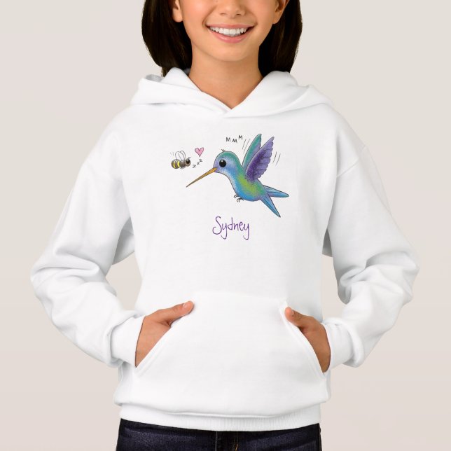 Niedliche Abbildung des Cartoon von Hummingbird Hoodie (Vorderseite)