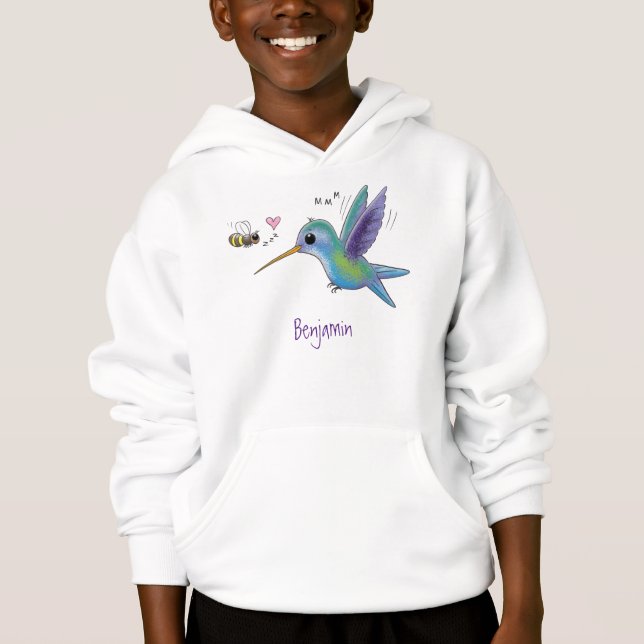Niedliche Abbildung des Cartoon von Hummingbird Hoodie (Vorderseite)