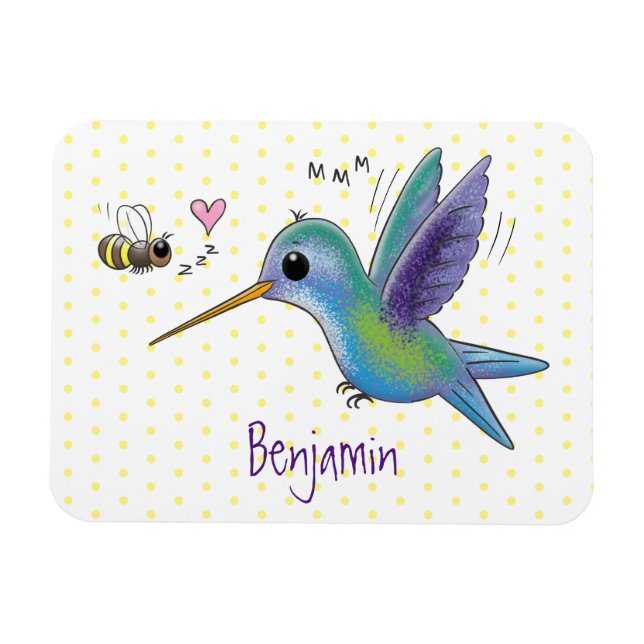 Niedliche Abbildung des Cartoon von Hummingbird Magnet (Horizontal)