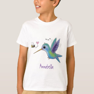 Niedliche Abbildung des Cartoon von Hummingbird T-Shirt
