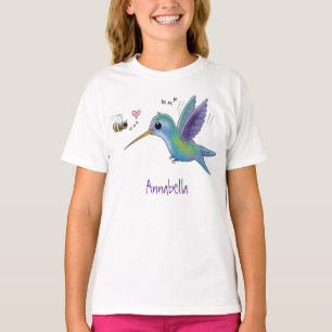 Niedliche Abbildung des Cartoon von Hummingbird T-Shirt