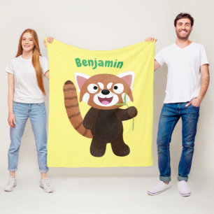 Niedliche Abbildung eines roten Panda-Cartoon Fleecedecke