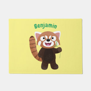 Niedliche Abbildung eines roten Panda-Cartoon Fußmatte