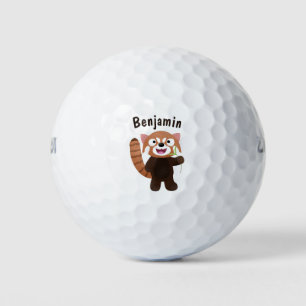 Niedliche Abbildung eines roten Panda-Cartoon Golfball