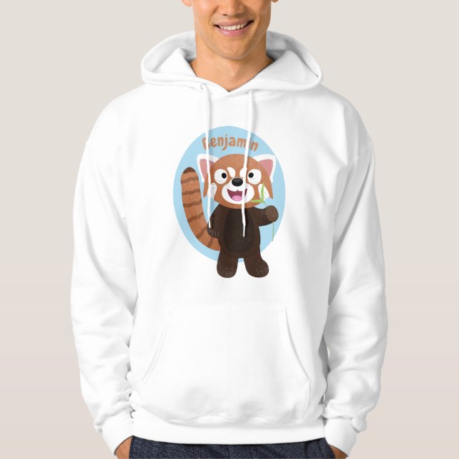 Niedliche Abbildung eines roten Panda-Cartoon Hoodie (Vorderseite)
