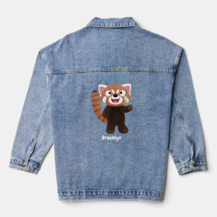 Niedliche Abbildung eines roten Panda-Cartoon Jeansjacke
