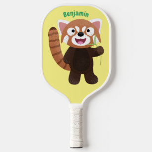 Niedliche Abbildung eines roten Panda-Cartoon Pickleball Schläger