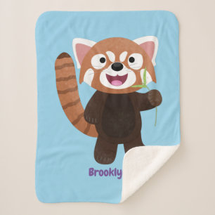 Niedliche Abbildung eines roten Panda-Cartoon Sherpadecke