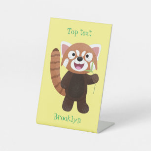 Niedliche Abbildung eines roten Panda-Cartoon Sockelschild