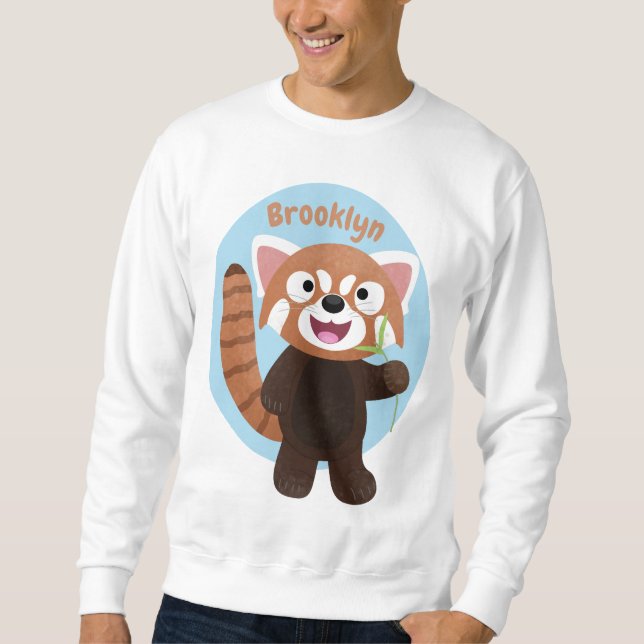 Niedliche Abbildung eines roten Panda-Cartoon Sweatshirt (Vorderseite)