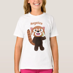 Niedliche Abbildung eines roten Panda-Cartoon T-Shirt