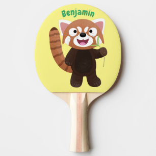 Niedliche Abbildung eines roten Panda-Cartoon Tischtennis Schläger