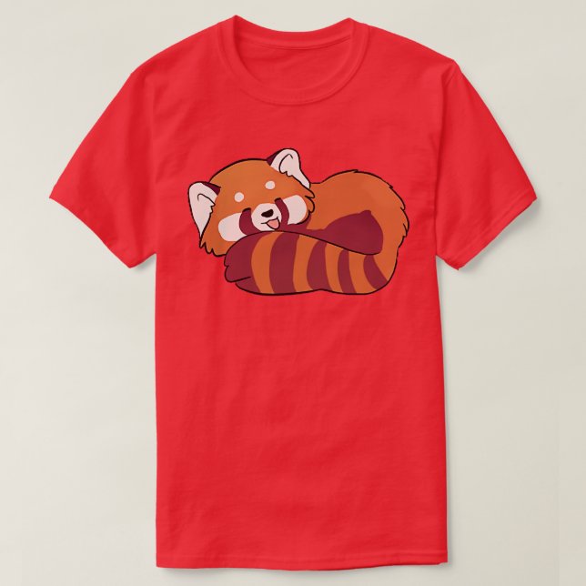 Niedliche Abbildung in Roter Panda T-Shirt (Design vorne)