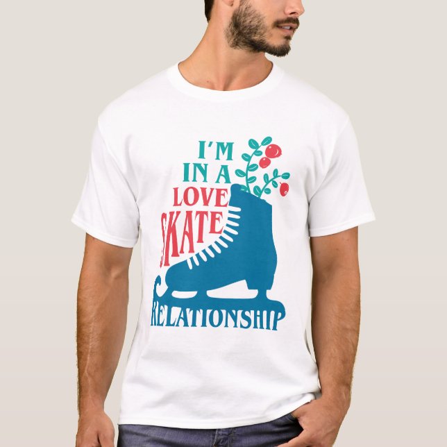 Niedliche Abbildung Skaten I in Liebe Skate Relati T-Shirt (Vorderseite)