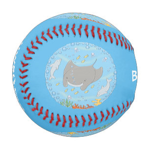 Niedliche Abbildung von Mantarochen und Blasen Car Baseball